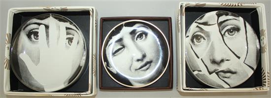 A collection of Fornasetti Temi e Variazioni and musical trophy pattern items,